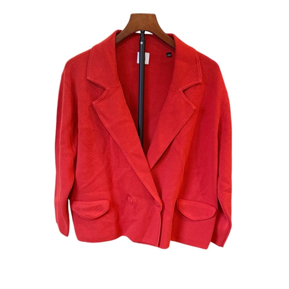 CABI Cardigan Blazer 100% cotton Jacket Old Money Preppy Career polished sz M